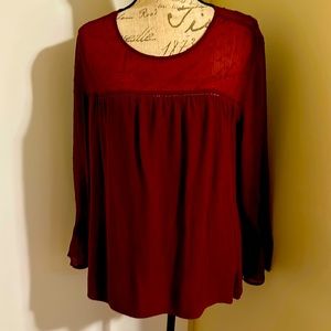 Old Navy Maroon Boho Blouse Large